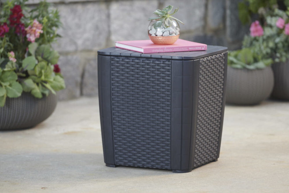 Stolik ogrodowy KETER Luzon 241664 Grafitowy na balkin taras ogród rodzina mebli KETER dowolna konfiguracja w kolorze grafitowym