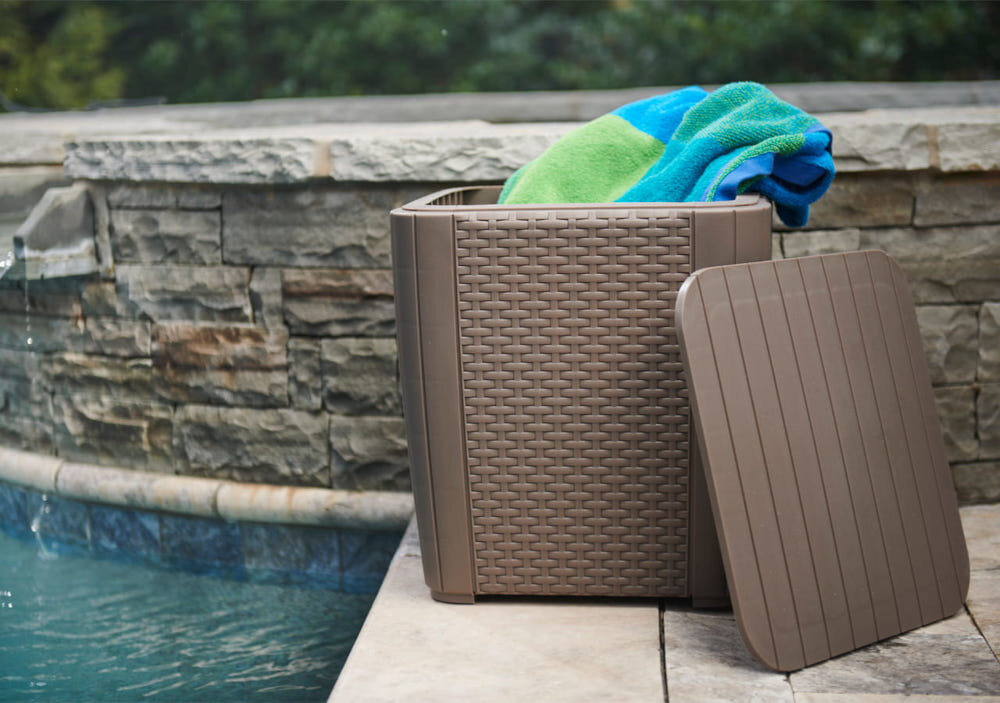 Stolik ogrodowy KETER Luzon 241664 Grafitowy funkcja przechowywania