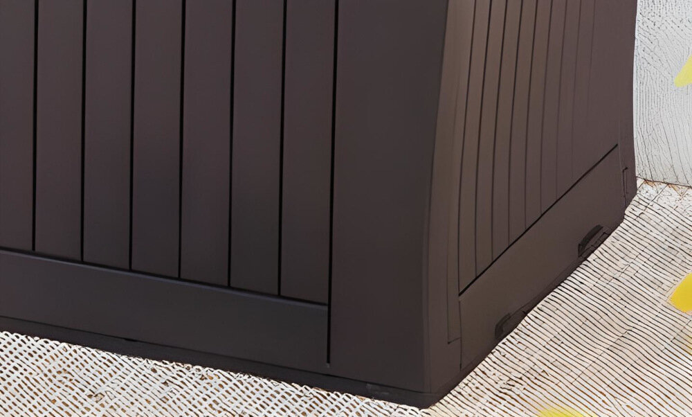 Skrzynia ogrodowa KETER Comfy Storage Box 270l Brąz maksymalne obciążenie wewnętrzne do 30 kg wbudowane uchwyty rolki