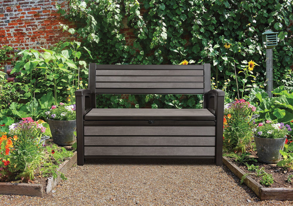 Ławka ogrodowa KETER Hudson 235688 Grafitowy wysoka odporność na skrajne warunki atmosferyczne