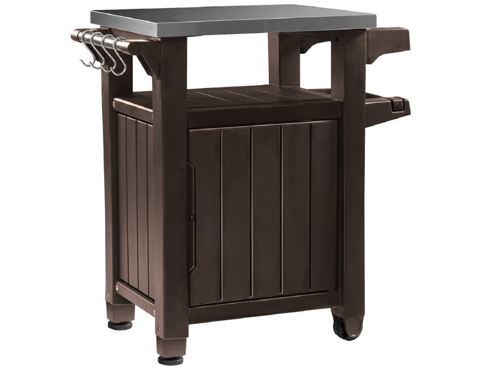 Stół ogrodowy KETER grillowy Unity 230410 Brązowy mobily do uporządkowania przestrzeni