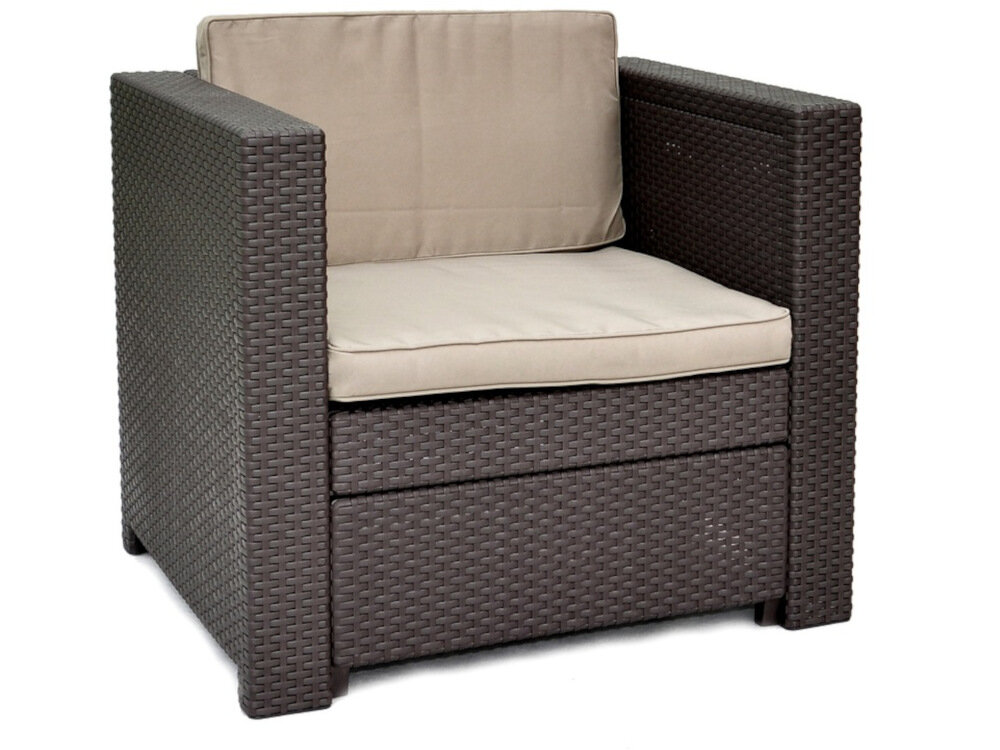 Fotel KETER Provence 234190 na balkon taras do ogrodu rodzina mebli z serii KETER osobista strefa relaksu w kolorze brązowym