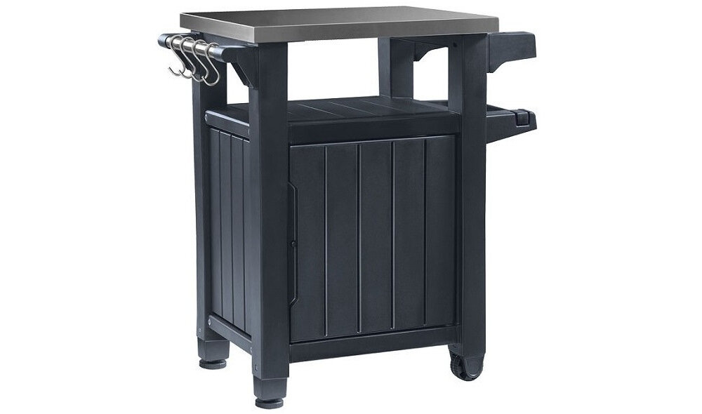 Stół ogrodowy KETER grillowy Unity 230420 Grafitowy mobily do uporządkowania przestrzeni