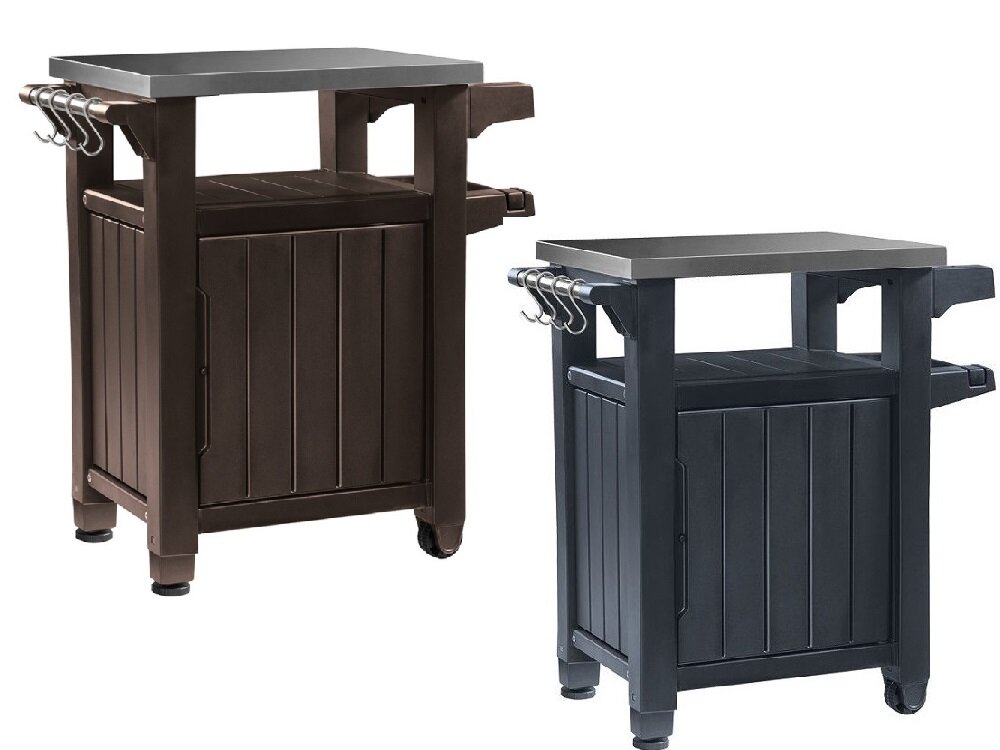 Stół ogrodowy KETER grillowy Unity 230420 Grafitowy wysoka odporność na skrajne warunki atmosferyczne z wysokiej jakości tworzywa sztucznego trwałość odporność łatw utrzymanie czystości