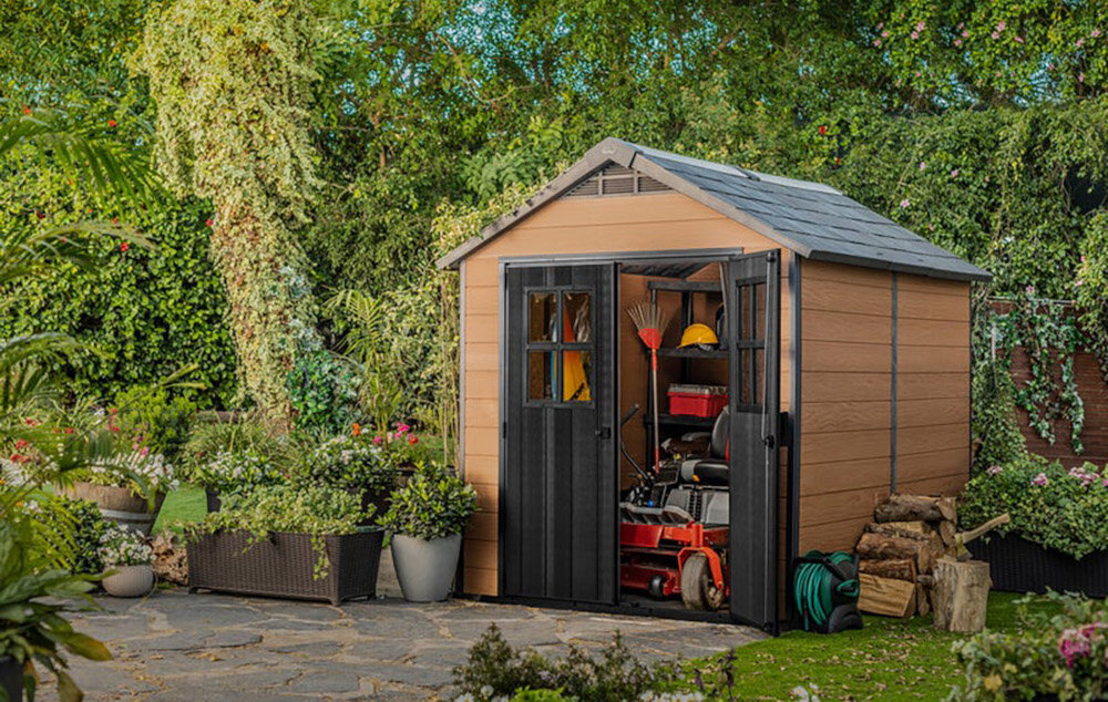 Domek narzedziowy KETER Newton 759 Mahon-brazowy styl design odpornosc bez konserwacji