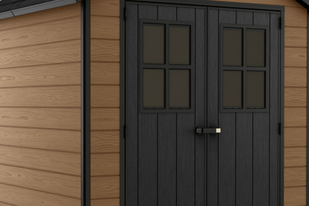 Domek narzedziowy KETER Newton 757 246947 Mahon-Antracyt wentylacja okna cyrkulacja powietrza poziom wilgoci