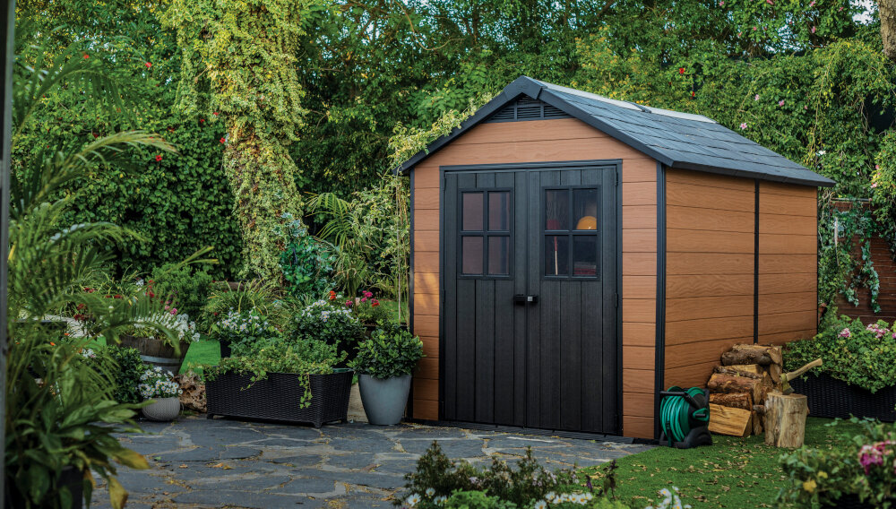 Domek narzedziowy KETER Newton 757 246947 Mahon-Antracyt wyglad estetyka