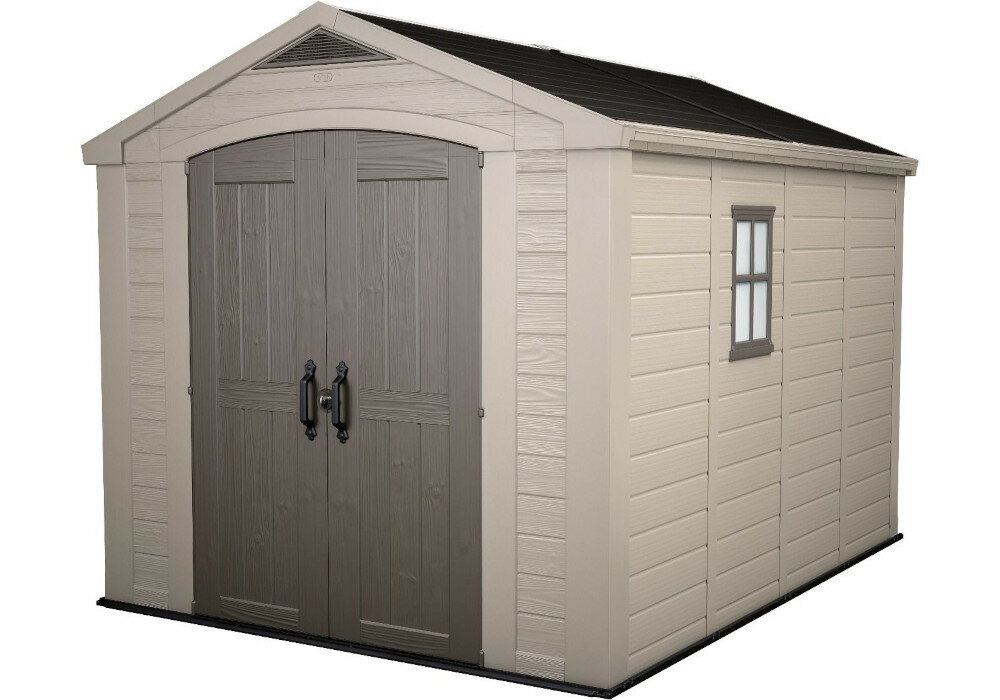Domek narzędziowy KETER Factor 8x11 230454 Beżowo-szaro-brązowy wyglad front