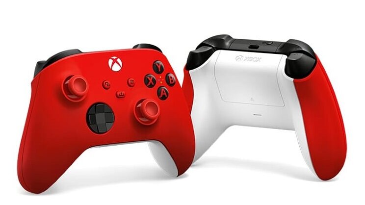 KONTROLER XBOX SERIES X Przewodowy CZARNY widok ogólny przód tył