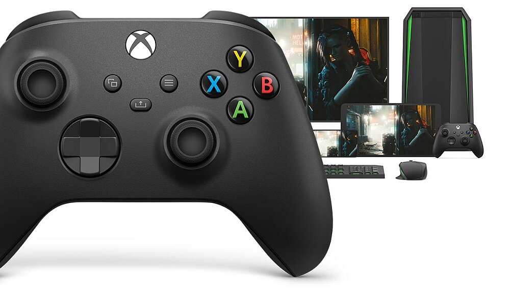 KONTROLER XBOX SERIES X Przewodowy CZARNY widok front