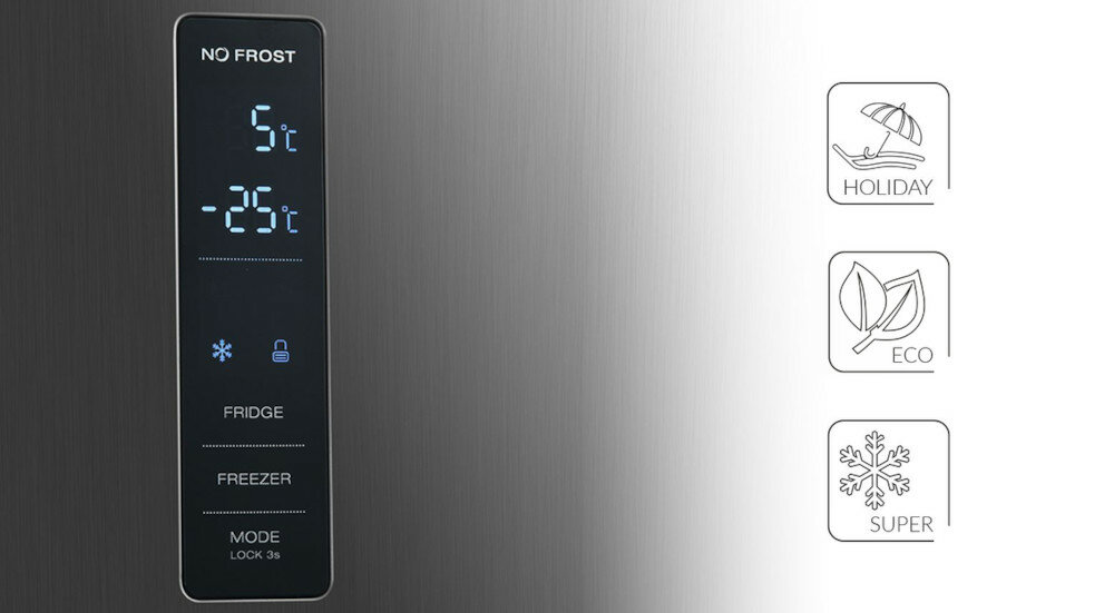 Lodówka MPM 357-FF-30 Nofrost Srebrna sterowanie dotykowe