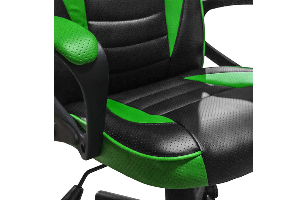 Fotel Q-SMART Cobra Junior Czarno-zielony wypełnienie miękkie deformacje