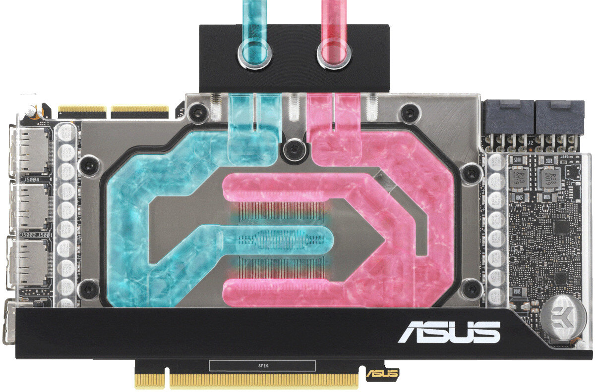 Karta graficzna ASUS EKWB GeForce RTX 3080 10GB efektywne chlodzenie wodne