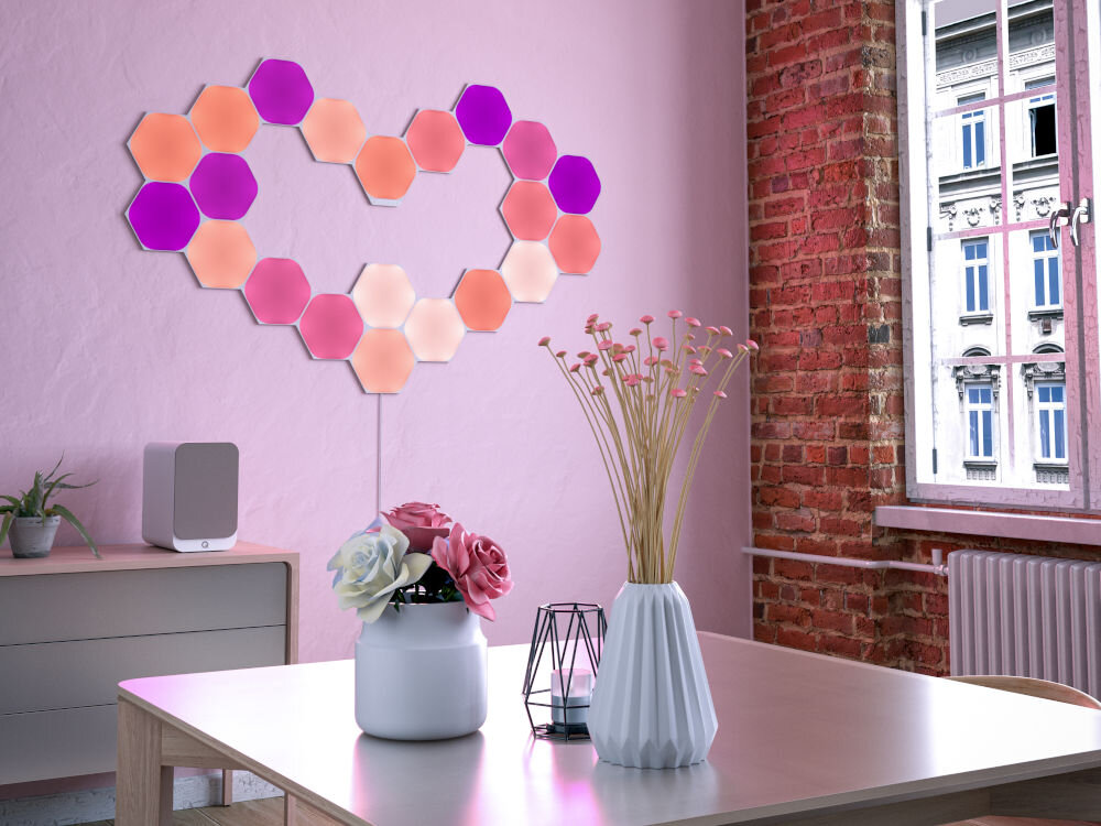 Panele świetlne NANOLEAF Hexagons Starter Kit (9 szt.) LayoutDetect aranżacje