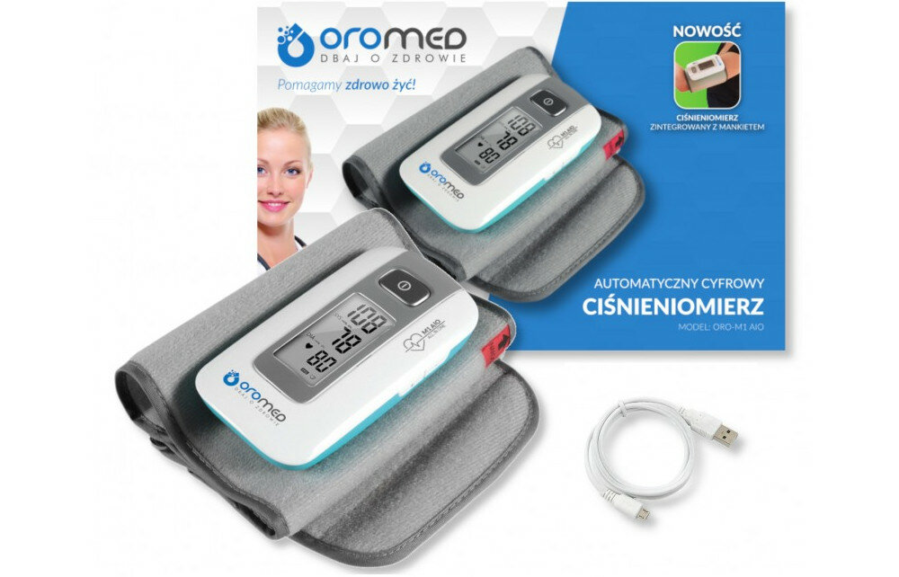 Ciśnieniomierz ORO-MED ORO-M1 AIO wygoda mankiet zapis wynikow
