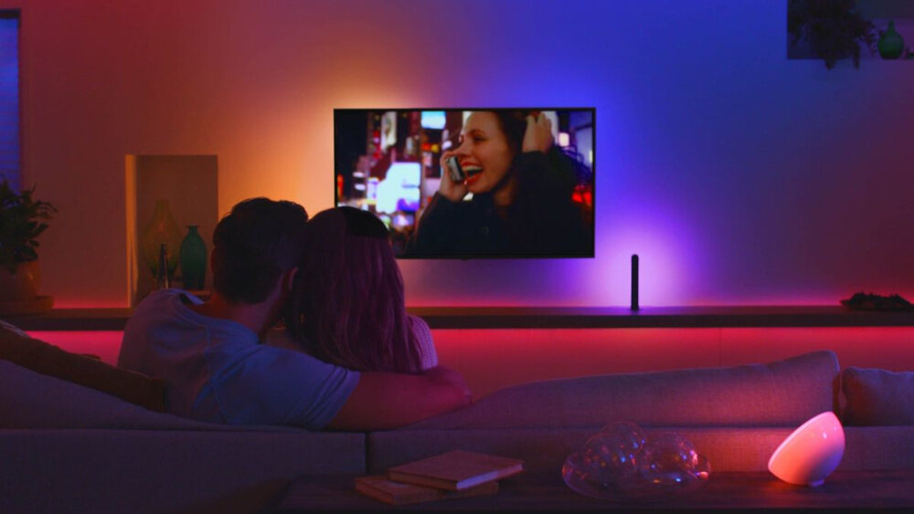 Sterownik PHILIPS HUE 929002275802 prosta konfiguracja mostek Hue sterowanie aplikacja przycisk sterowania na urządzeniu pilot telewizyjny na podczerwień głosowo za pomocą Amazon Alexa Siri Asystenta Google