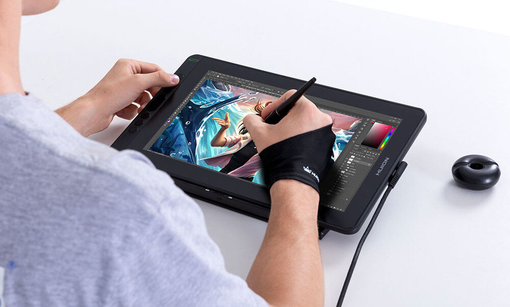 Tablet graficzny HUION Kamvas 13 Zielony pióro obsługa rysowanie czułość pochylenie dokładność