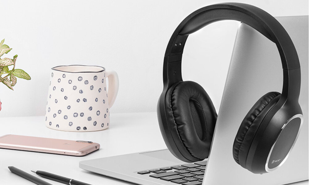 SŁUCHAWKI BLUETOOTH TRACER MOBILE BT V2 NAUSZNE CZARNE przyciski