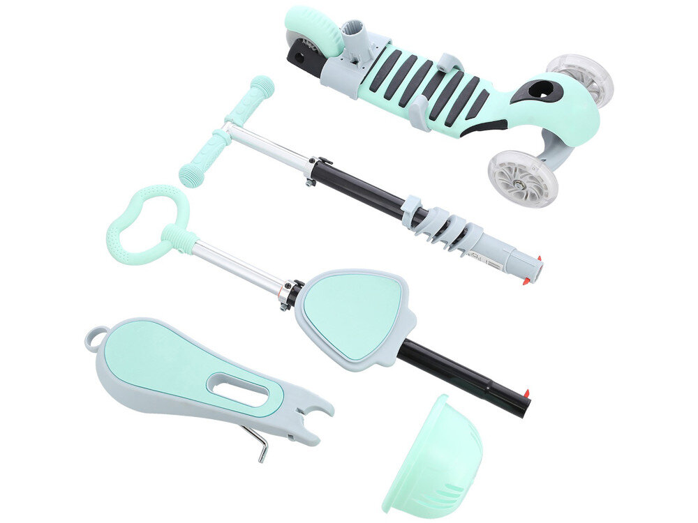 Hulajnoga dla dzieci SIGNA HLB07 Szaro-miętowy instrukcja obsługi karta gwarancyjna koszyk drążek do prowadzenia