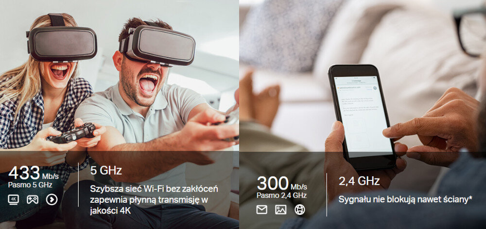 Router TP-LINK Archer C24 pasmach 2,4GHz i 5GHz szybsze i płynniejsze połączenia stabilne