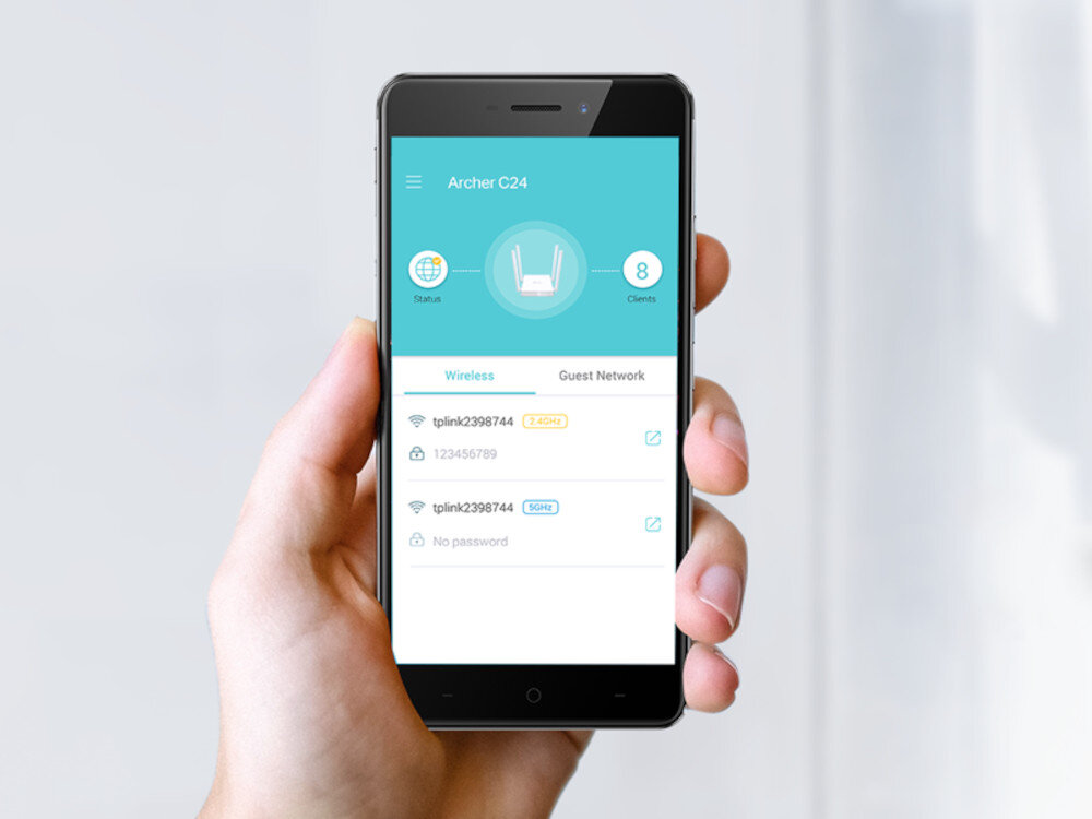 Router TP-LINK Archer C24 aplikacji Tether strony zarządzania Aplikacja Tether systemem Android lub iOS