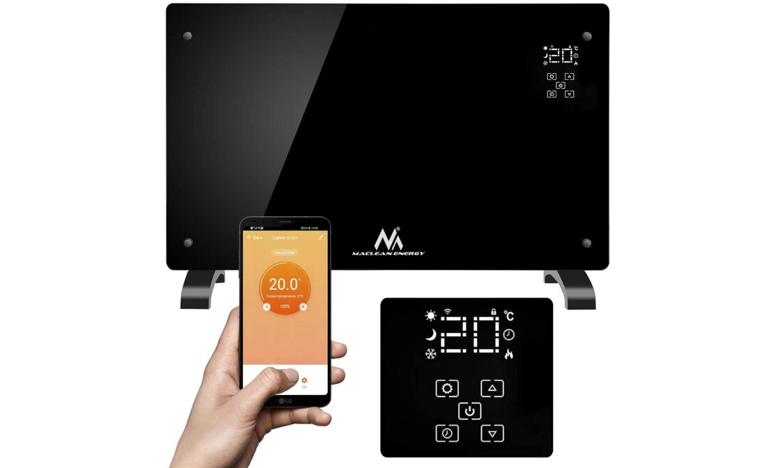 Grzejnik elektryczny MACLEAN MCE502 zdalne sterowanie aplikacja uzytkowanie