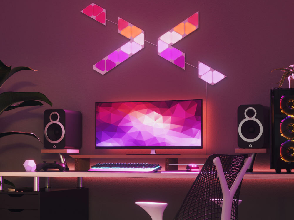 Panele świetlne NANOLEAF Shapes Mini Triangles Starter Kit (9 szt.) scenariusze 16 mln kolorów temperatura światła