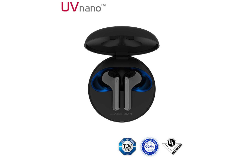 SŁUCHAWKI BLUETOOTH LG FREE FN7 DOKANAŁOWE BIAŁE etui ładowanie technologia UVnano