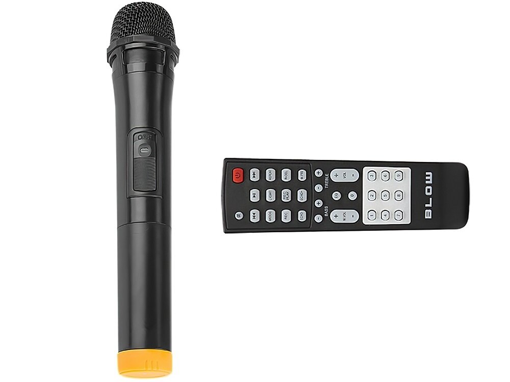 Power audio BLOW Infinity 30-390 wysoka jakość Bluetooth kolumna głośnikowa obsługa zdalna USB typu C karta microSD podświetlenie LED smartfon doskonały dźwięk stereo przycisk MEGA-BASS karaoke dźwięk zabawa muzyka Łatwy transport pilot