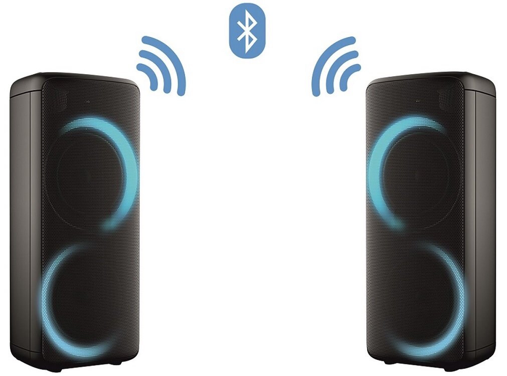 Power audio BLOW Infinity 30-390 wysoka jakość Bluetooth kolumna głośnikowa obsługa zdalna USB typu C karta microSD podświetlenie LED smartfon doskonały dźwięk stereo przycisk MEGA-BASS karaoke dźwięk zabawa muzyka Łatwy transport pilot
