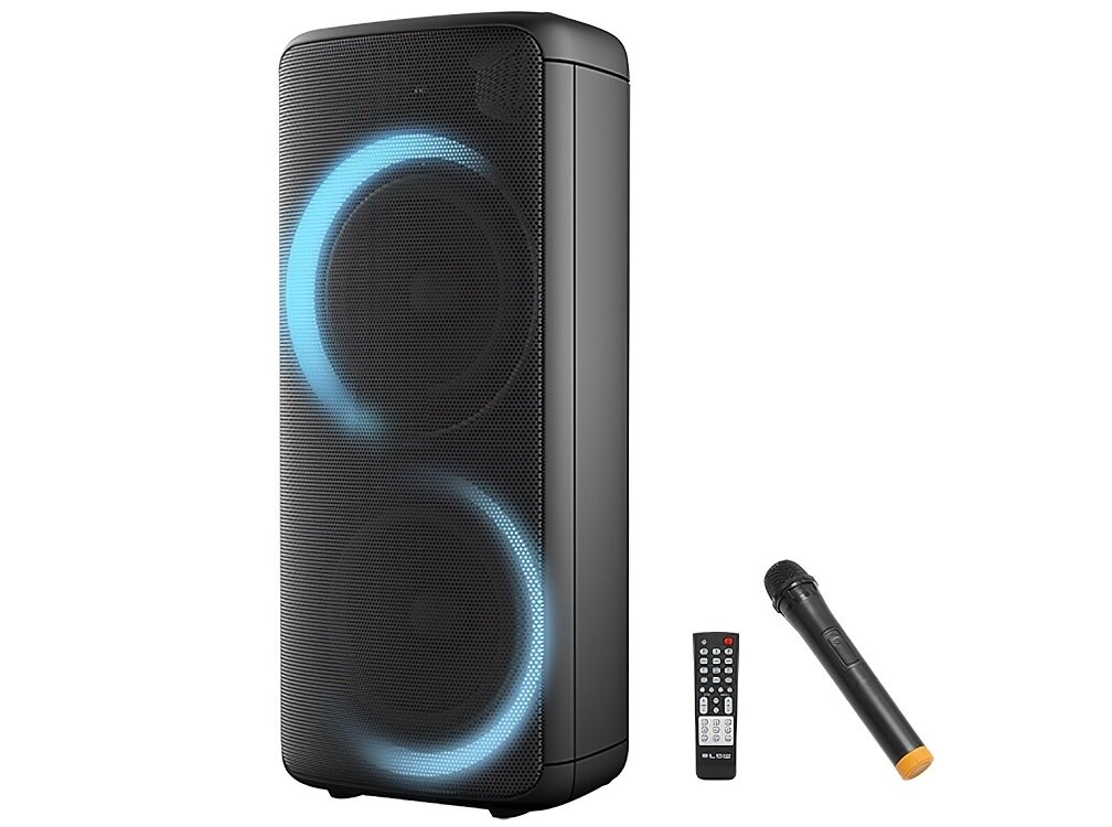 Power audio BLOW Infinity 30-390 wysoka jakość Bluetooth kolumna głośnikowa obsługa zdalna USB typu C karta microSD podświetlenie LED smartfon doskonały dźwięk stereo przycisk MEGA-BASS karaoke dźwięk zabawa muzyka Łatwy transport pilot