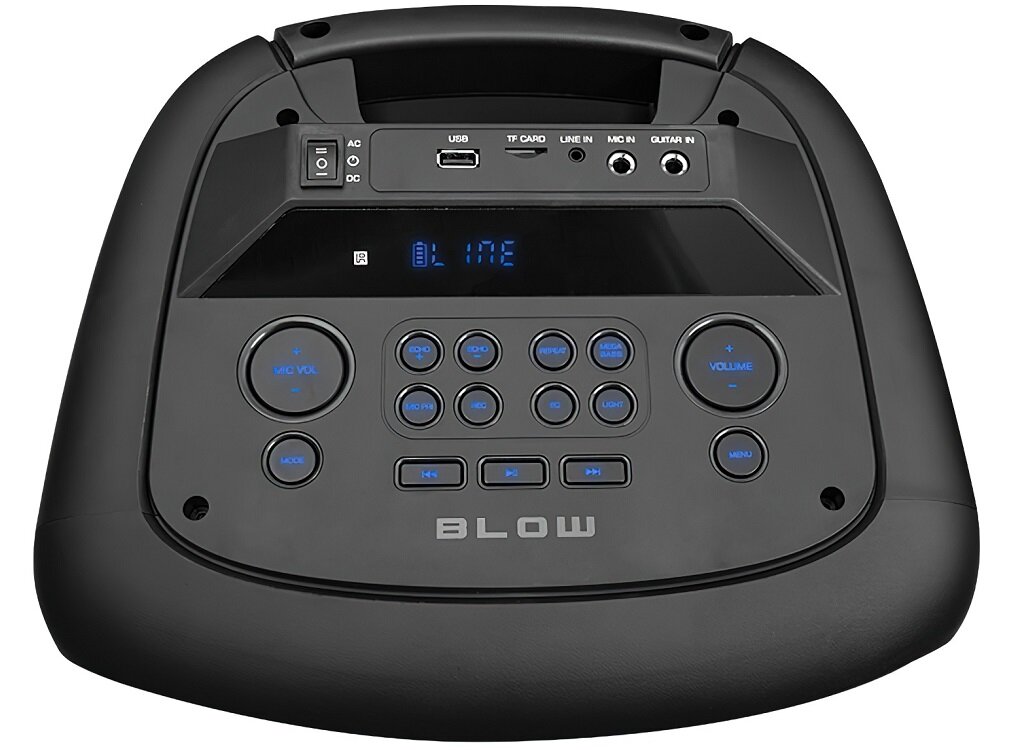 Power audio BLOW Infinity 30-390 wysoka jakość Bluetooth kolumna głośnikowa obsługa zdalna USB typu C karta microSD podświetlenie LED smartfon doskonały dźwięk stereo przycisk MEGA-BASS karaoke dźwięk zabawa muzyka Łatwy transport pilot