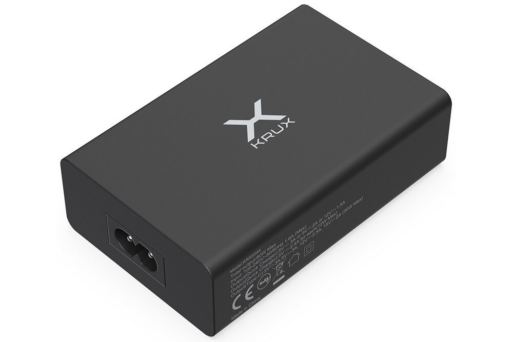 Ładowarka sieciowa KRUX KRX0044 60W porty ładowanie napięcie moc usb zabezpieczenia 