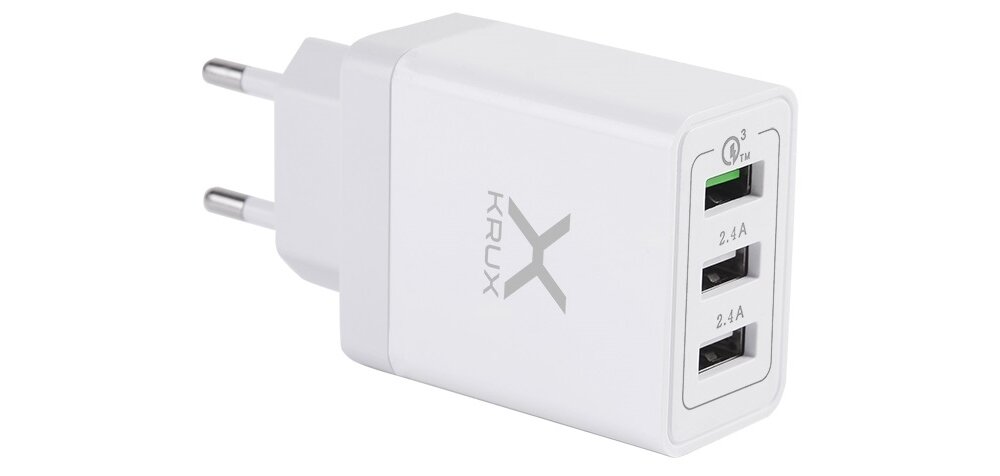 Ładowarka sieciowa KRUX KRX0065 ładowanie smartfon usb porty