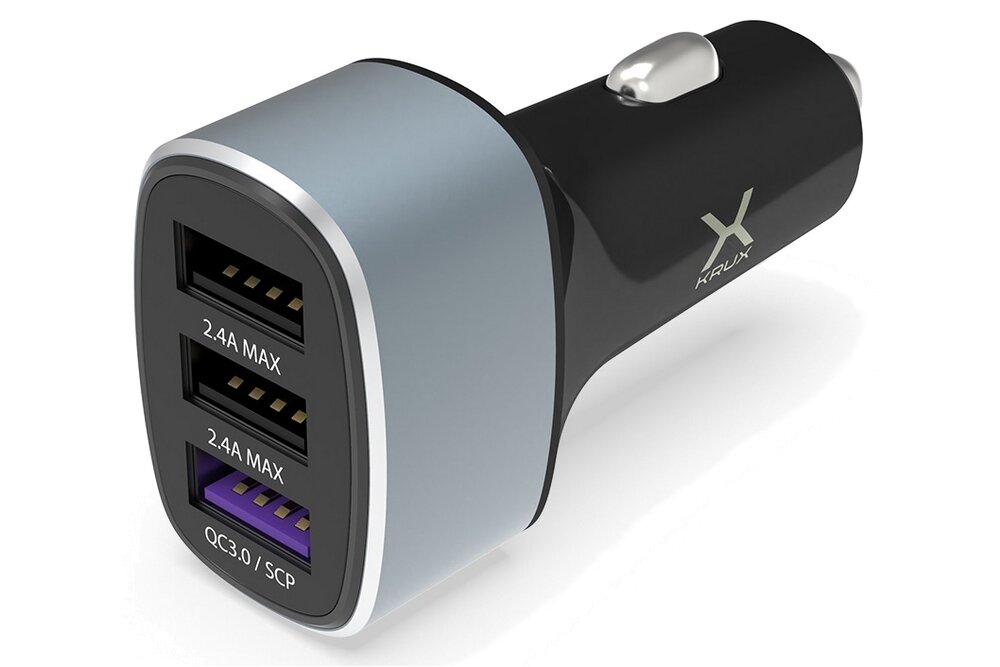 Ładowarka samochodowa KRUX KRX0063 smartfon ładowanie samochód porty usb