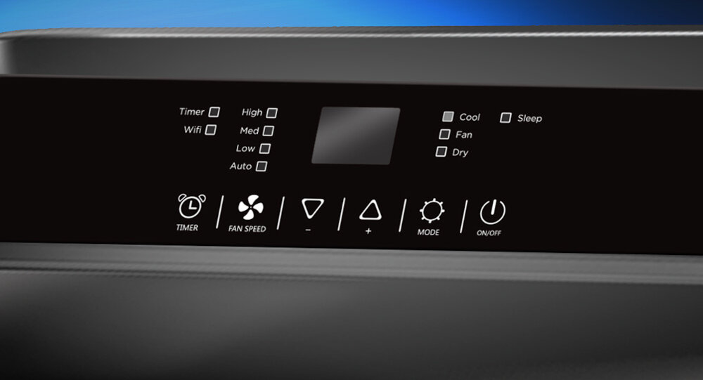 Klimatyzator TCL TAC-12CPB NZB Czarny wyswietlacz LED czytelny manualne sterowanie pilot w pelni funkcjonalny dwie baterie AAA