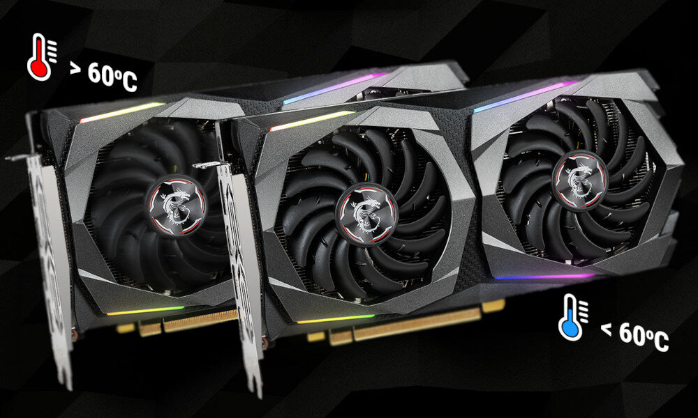 Karta graficzna MSI GeForce GTX 1660 Super Gaming Z Plus 6GB hałas wentylator radiator