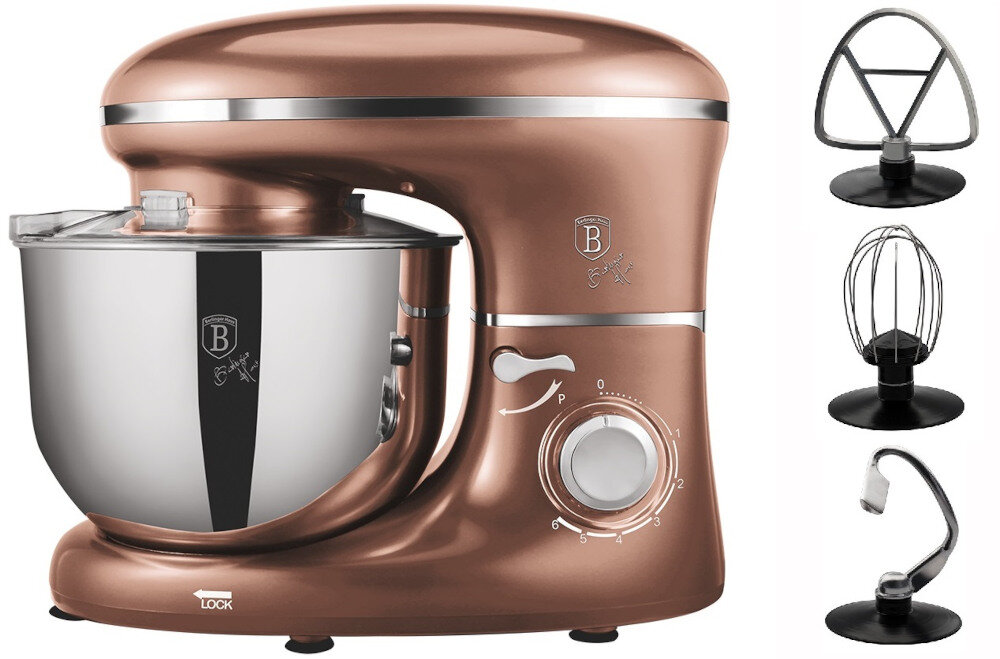 Robot kuchenny planetarny BERLINGER HAUS BH 9197 1300W zestaw wyposazenie akcesoria komplet hak trzepaczka mieszadlo smiglowe