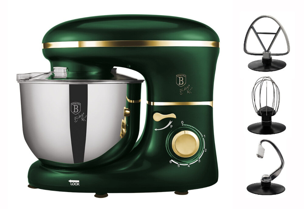 Robot kuchenny planetarny BERLINGER HAUS BH 9195 Emerald 1300W zestaw wyposazenie akcesoria komplet hak trzepaczka mieszadlo smiglowe