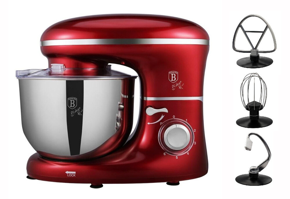 Robot kuchenny planetarny BERLINGER HAUS BH 9193 1300Wzestaw wyposazenie akcesoria komplet hak trzepaczka mieszadlo smiglowe