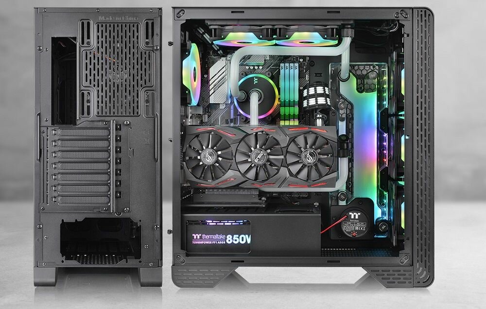 Obudowa THERMALTAKE S300 TG - dwa wbudowane wentylatory obieg powietrza 