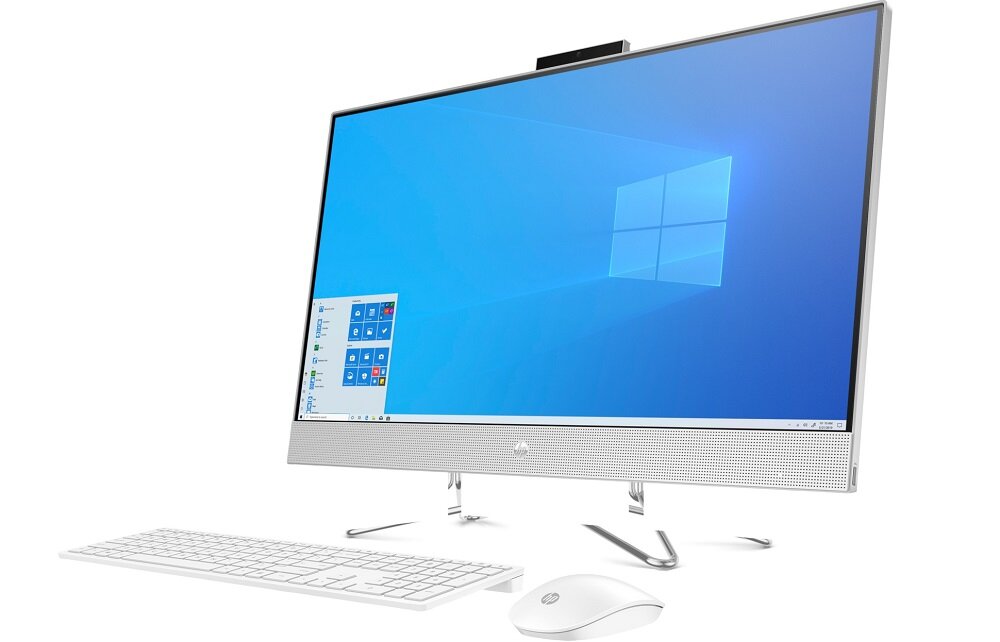 Komputer HP 27-DP0023NW - nowoczesny ekran wyświetlacz 27 cale monitor LED wbudowane głośniki i kamera Intel UHD