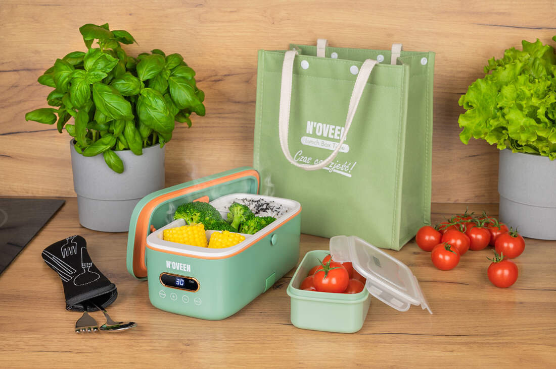 Lunch box NOVEEN Xline MLB911 Szybkie podgrzewanie wydajny element grzewczy czas jedzenie