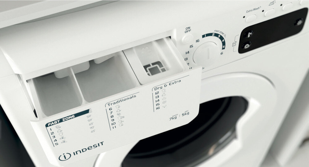 PRALKO-SUSZARKA INDESIT EWDE751451 W EU N 7 5KG 1400OBR szybkie cykle programy