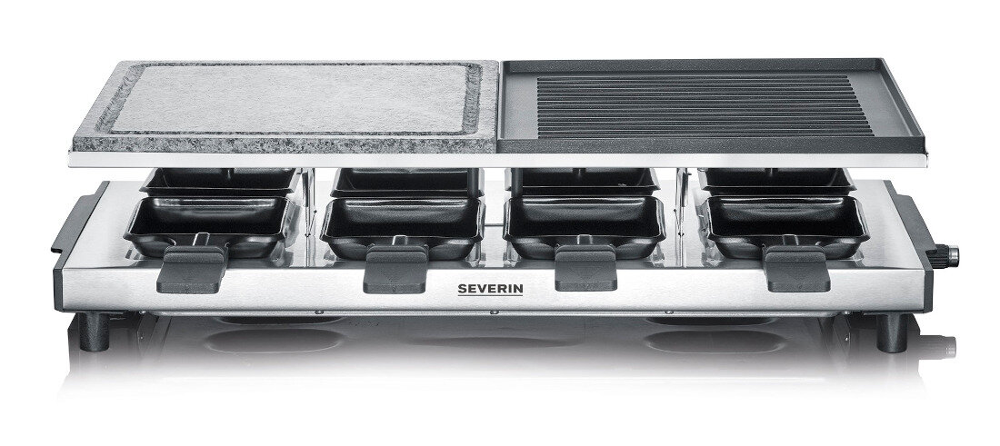 Grill elektryczny SEVERIN RG2373 latwe czyszczenie wyposazenie zestaw komplet 8 patelenek do raclette z nieprzywierajaca powloka