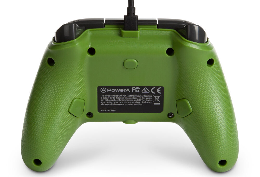 Kontroler POWERA Enhanced jakość wykonanie sterowanie drążki analogowe udostępnianie osiągnięcia zrzuty ekranów możliwości konfiguracja mapowanie drgania silniczki wibracyjne gniazdo pokrętło regulacji głośności kabel USB opakowanie zestaw