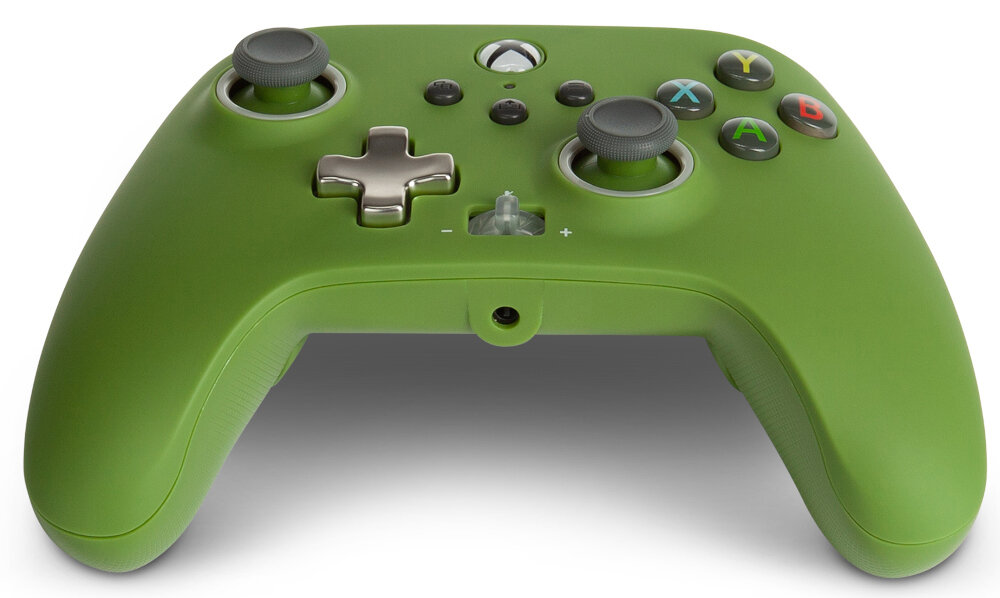 Kontroler POWERA Enhanced jakość wykonanie sterowanie drążki analogowe udostępnianie osiągnięcia zrzuty ekranów możliwości konfiguracja mapowanie drgania silniczki wibracyjne gniazdo pokrętło regulacji głośności kabel USB opakowanie zestaw