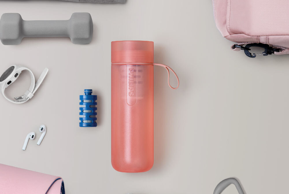 Butelka filtrująca PHILIPS AWP2712RDR 10 Czerwony Fitness filtr węglowy licznik