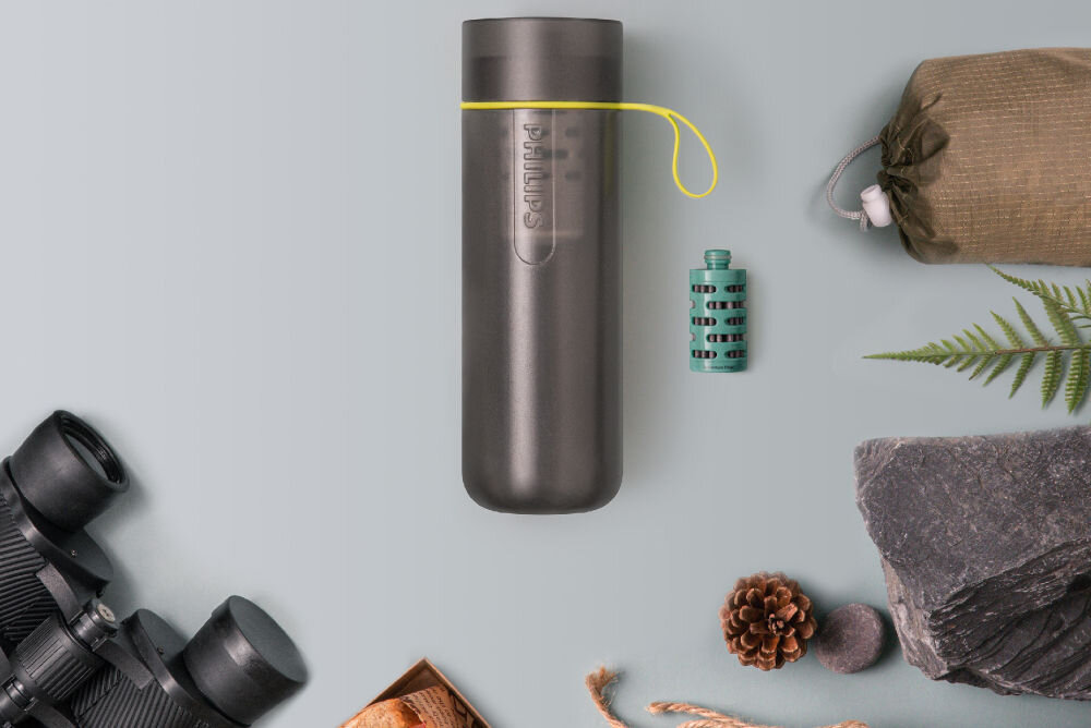 Butelka filtrująca PHILIPS AWP2712RDR 10 Szary Adventure filtr węglowy licznik