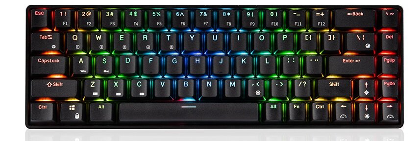 Klawiatura MODECOM Lanparty RGB BT - Niewielki rozmiar klawiatura 65% rozdzielenie przycisków